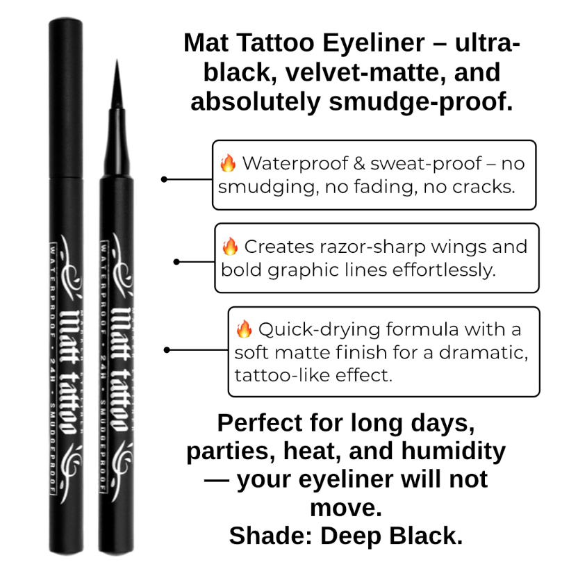 آيلاينر Matt Tattoo، أسود فاحم بلمسة مات مخملية