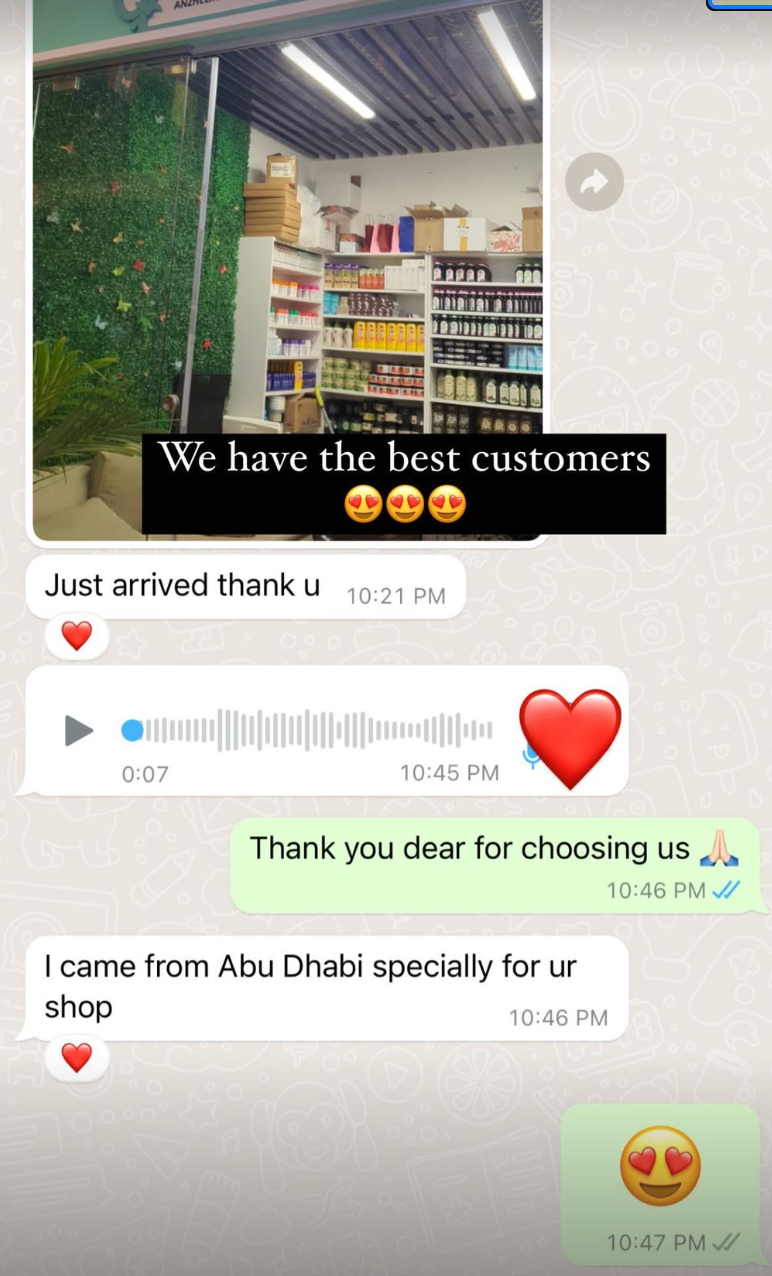 Customer message