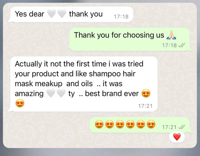 Customer message