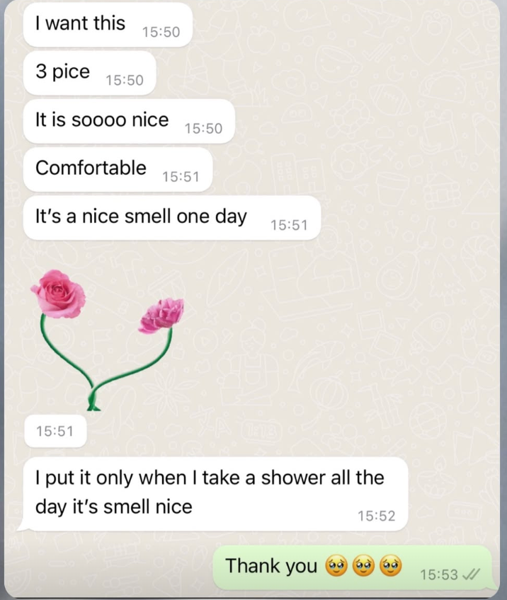 Customer message