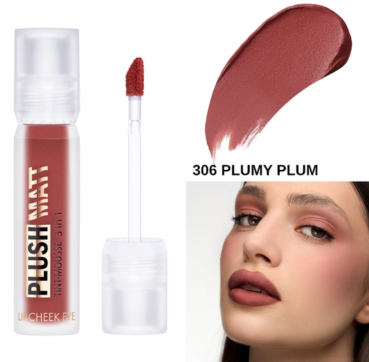PLUSH MATT Tint-Mousse 3 in 1 – Shade 306 Plumy Plum