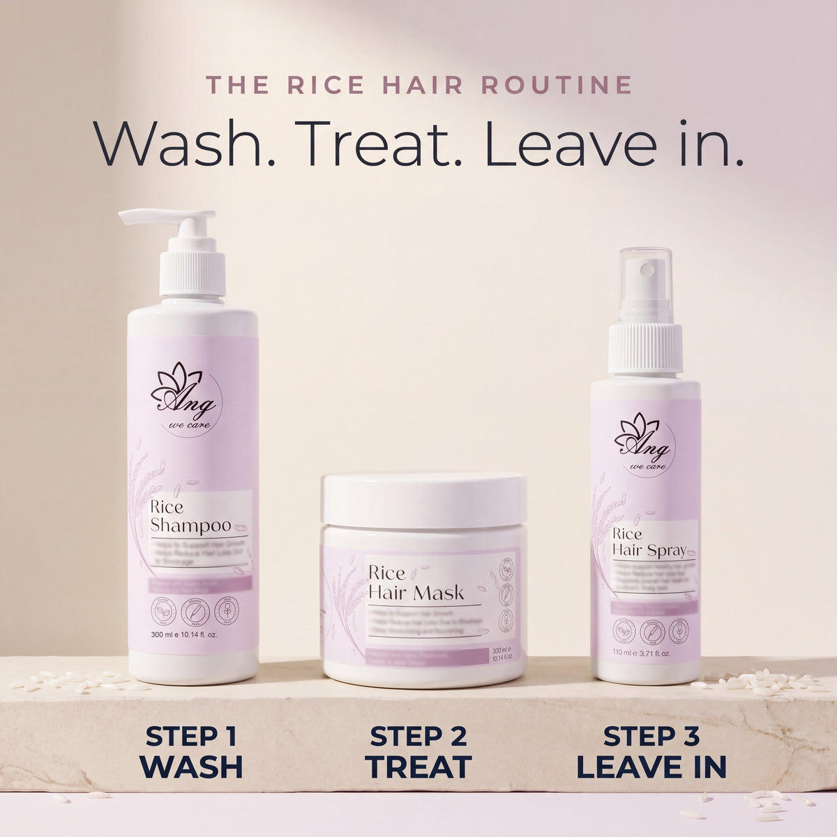 The Rice Hair Routine: Rice Shampoo, Rice Hair Mask and Rice Hair Spray