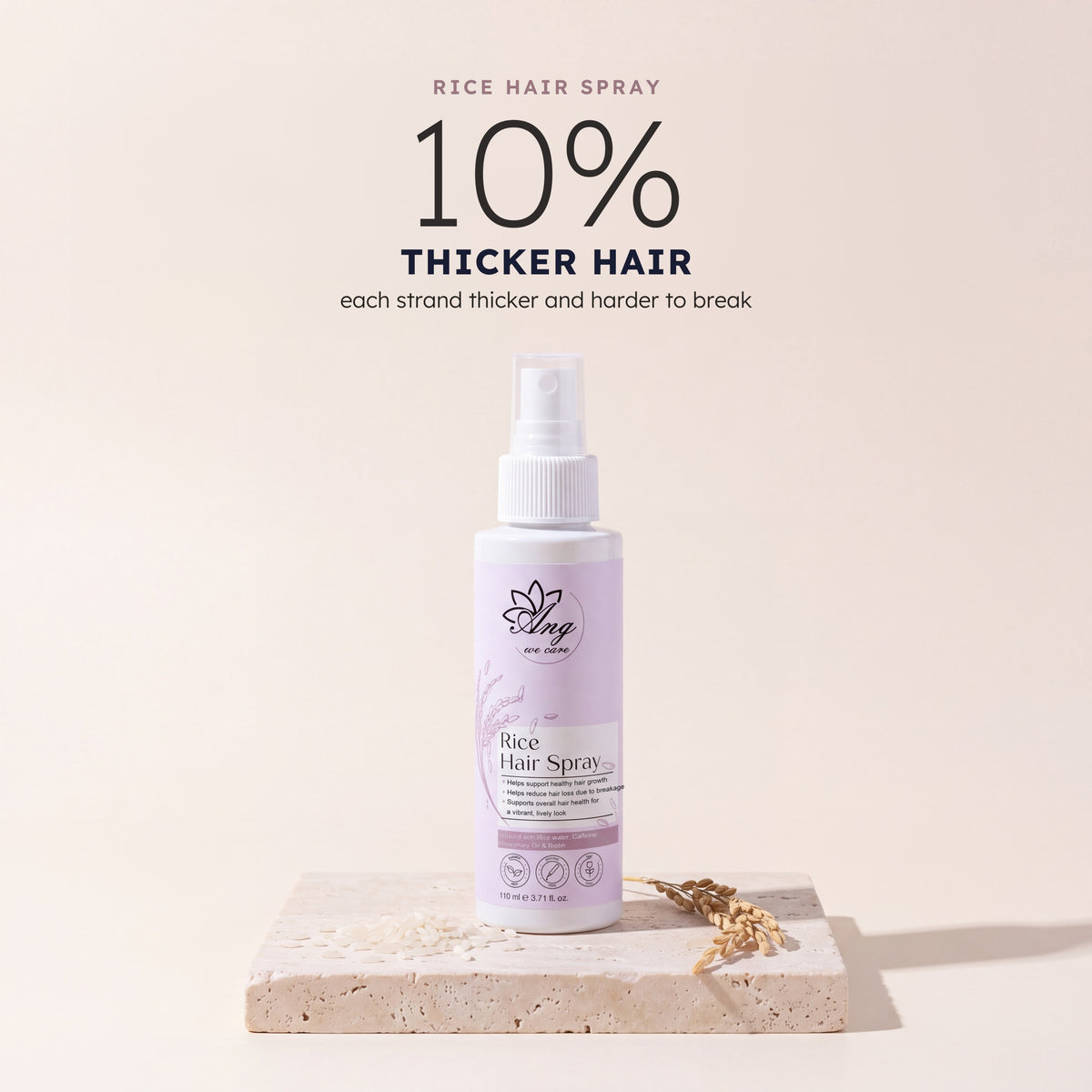 Rice Hair Spray: 10% thicker hair