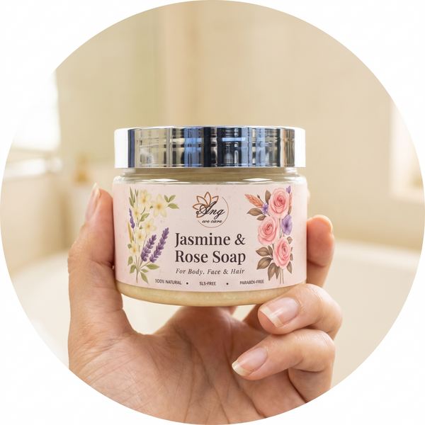 Jasmine and Rose Soap held in hand