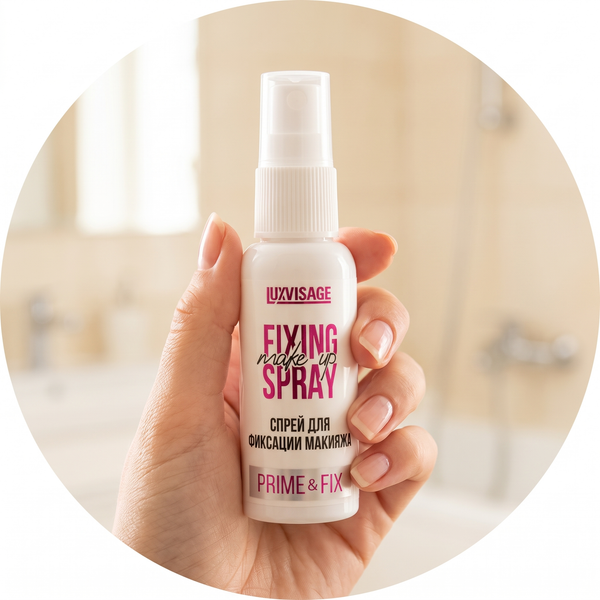 Prime and Fix Setting Spray held in hand